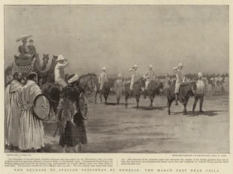 The Release of Italian Prisoners by Menelik, the March Past near Zaila